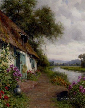 A Riverside Cottage Louis Aston Knight Oil Paintings